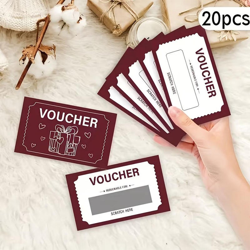 20 Pieces Scratch Valentines Day Card, Love Coupons, Love Note Scratch Off Cards,Valentine's Day Anniversary Greeting Card, DIY Valentines, Romantic Gifts for Husband, Wife, Lovers, Kids - Image 4